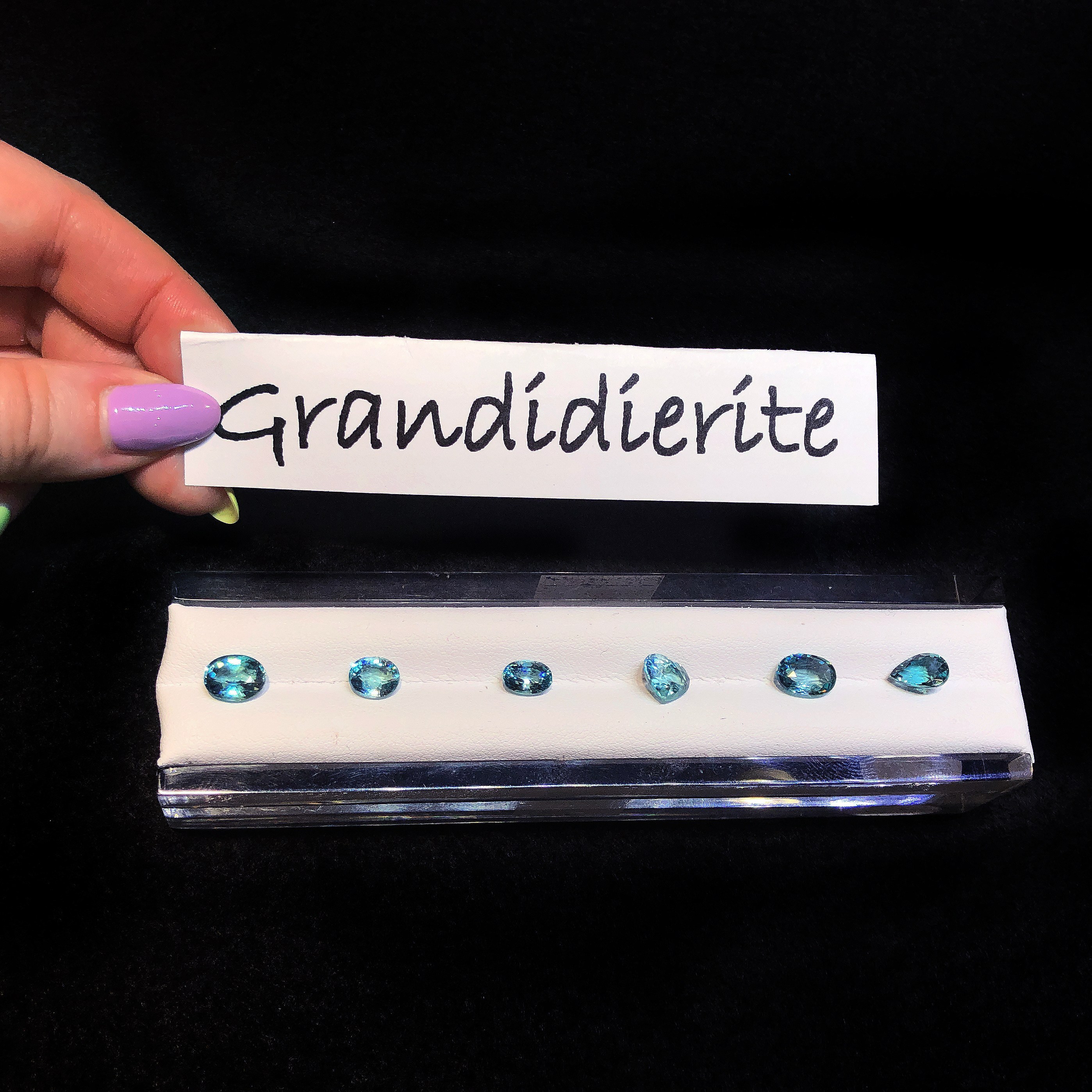 I had never seen the rare gem grandidierite until I visited Michael Couch's booth at the 2019 AGTA GemFair.