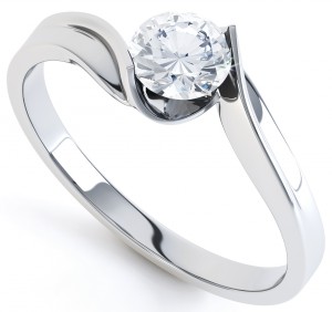 Tension Style Twist Engagement Ring