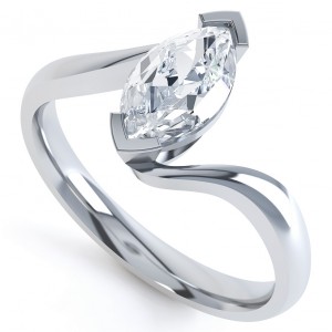 Marquise Twist Engagement Ring