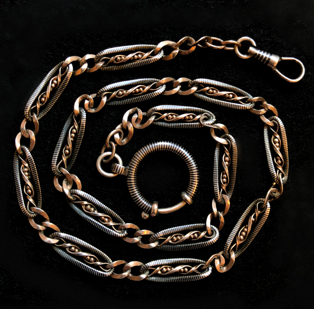My beautiful Victorian era Niello watch chain.