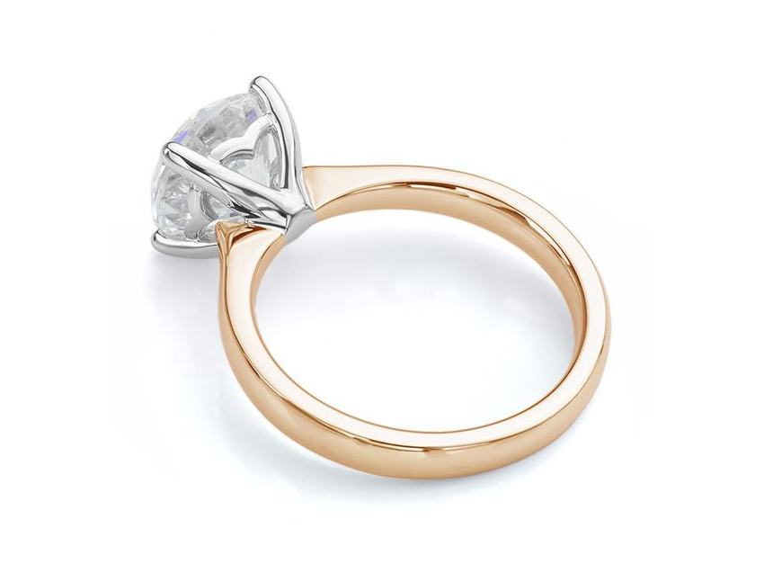 Rose gold moissanite engagement ring